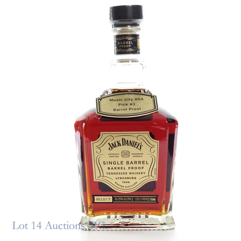 Jack Daniel's SB Barrel Proof Rye Pick (2024): Jack Daniel's Barrel Proof Single Barrel Rye (2024), 130.5 Proof, 750 ml, Music City USA Pick #3, Bottled: 7 - 18 - 24, Barrel #24-24103.