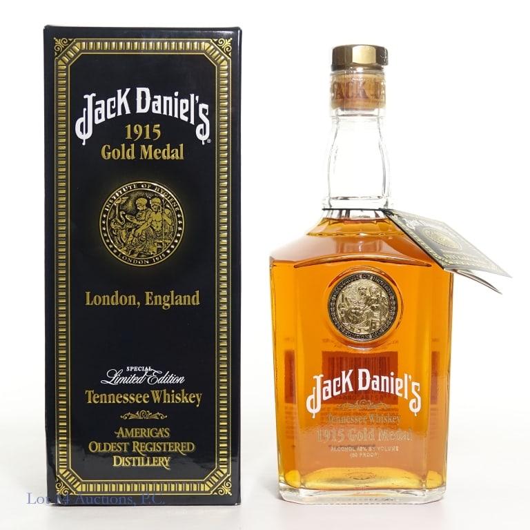Jack Daniel's 1915 Gold Medal Tennessee Whiskey: Jack Daniel's 1915 Gold Medal London, England Tennessee Whiskey, 90 Proof, 750 ml, Original box included.