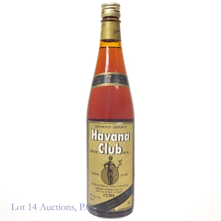 Havana Club 7 Year Old "Rhum" Rum, Cuba: Extra Aged Havana Club Rum, aged 7 years. Cuba. 750ml, 40% abv.