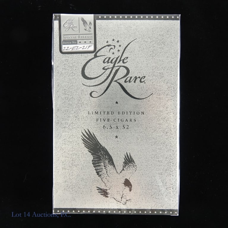 Eagle Rare Special Release LE Cigars (5 Pack): Eagle Rare Special Release LE Cigars, 6.5"x52, Pack of 5 sealed in a box. Origin: Dominican Republic. Batch No. 22-E2-21F. Consigner stored these cigars since original purchase in a humidity-controlle