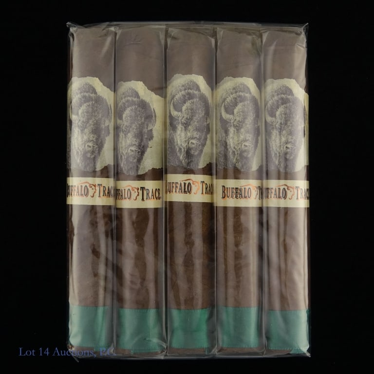 Buffalo Trace Robusto Cigars (5): 5 Buffalo Trace Robusto Cigars, 5" x 49, Origin: Dominican Republic. Consigner stored these cigars since original purchase in a humidity-controlled humidor.