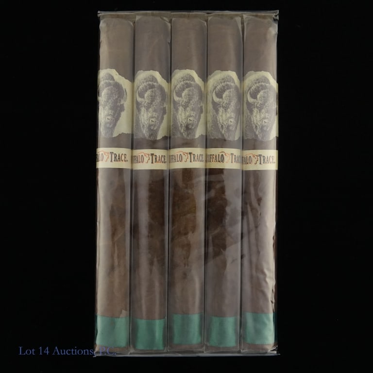 Buffalo Trace Churchill Cigars (5 Pack): Buffalo Trace Churchill Cigars, 7" x 49, Pack of 5, Origin: Dominican Republic. Consigner stored these cigars since original purchase in a humidity-controlled humidor, and transported