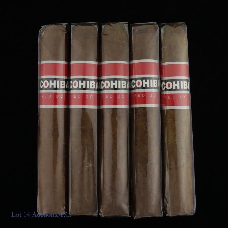 Cohiba Red Dot Robusto Cigars (5): 5 Cohiba Red Dot Robusto Cigars 5" x 49, Origin: Dominican Republic. Consigner stored these cigars since original purchase in a humidity-controlled humidor.