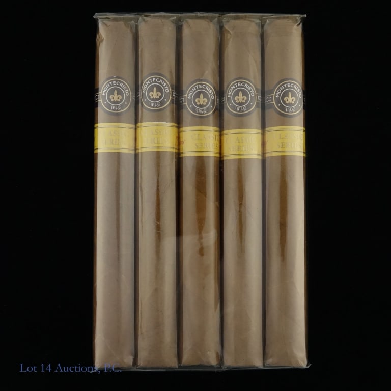 Montecristo Classic Churchill Bulk Cigars (5): 5 Montecristo Classic Series Churchill bulk cigars, 7" x 50.