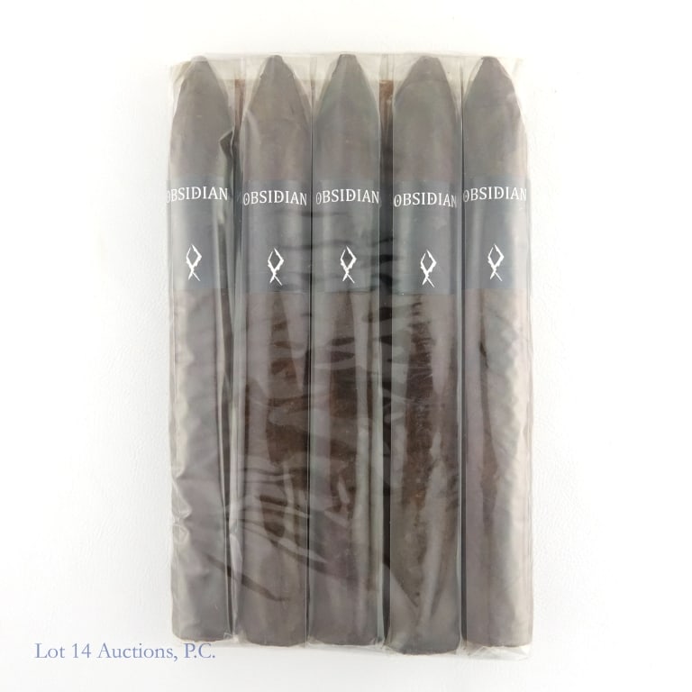 Obsidian Torpedo Cigars (5 Pack): Obsidian Torpedo Cigars, 5 pack, 6.5" x 54. Origin: Dominican Republic.