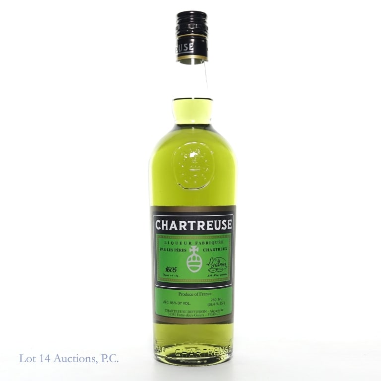 Chartreuse Green Label Liqueur (2024): Chartreuse Green Label Liqueur (2024), 110 Proof, 750 ml. L940276 laser code.