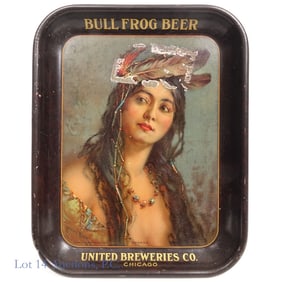 1910 Bull Frog Beer Tray United Breweries Chicago