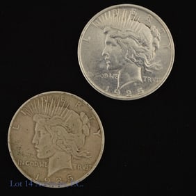 1925s & 1935s USA 90%-Silver Peace $1 (2)