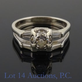 14K W Gold FL-D Diamond Ring