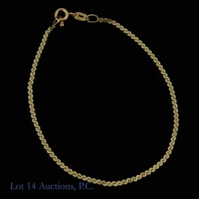 14K Y Gold Serpentine Chain Bracelet