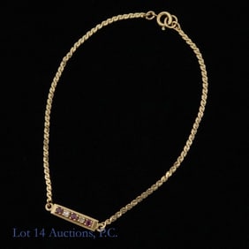14K Y Gold Diamond Spinel Bracelet