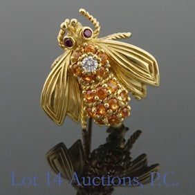 Tiffany & Co, 18k Y Diamond, Gold Bumblebee Pin