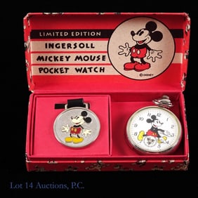 1995 Ingersoll Mickey Mouse Pocket Watch NiB