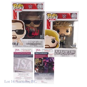 WWE Ted Dibiase & Diesel Signed Funko Pops, JSA