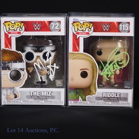 WWE The Miz & Matt Riddle Signed Funko Pop, JSA / PSA