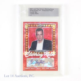 2021 Leaf Starring Roles Charlie Sheen Signed Card