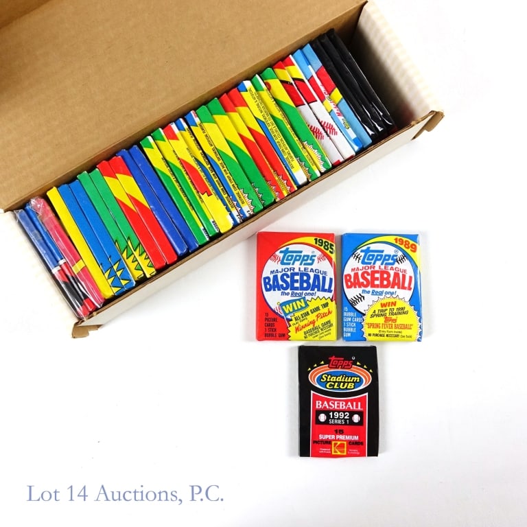 Baseball Card Packs (1977-92) - 34: 34 packs of baseball cards. All packs are wax packs except where noted. All packs are sealed, except where noted: (2) packs of 1977 Topps - one is sealed, one has the seal opened, but the contents app
