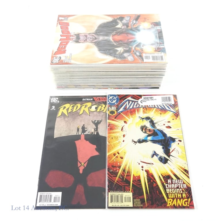 Red Hood, Red Robin, Nightwing, Key DC (+40): Red Hood, Red Robin, Nightwing, Key DC (+40).Collection of over 40 comic books from DC comics including a full run and Key Issues. Items include Red Hood and the Lost Days (full run #1-6), Red Robin (
