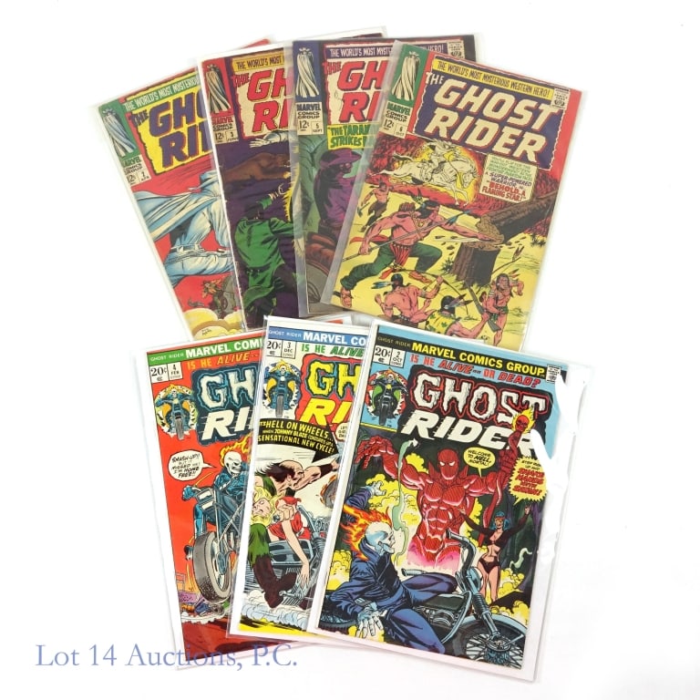 60's & 70's Ghost Rider, Key Issues, MARVEL (7): 60's & 70's Ghost Rider, Key Issue, MARVEL (7). Collection of 7 (seven) Ghost Rider comic books from the 1967 (#2, 3, 5, 6) and the 1973 (#2, 3, 4) run including some Key Issues. Key Issues: The Ghost