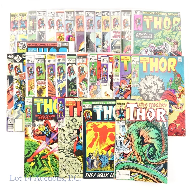 Thor (1966) #154-345*, Key Issues, MARVEL (30): The Mighty Thor (1966) Ranging #154-345, Key Issues, MARVEL (30). The Mighty Thor (1966) ranging from #154-345. Key Issues: #154 - First appearance of Mangog; #161 - Origin of Galactus; #203 - First t