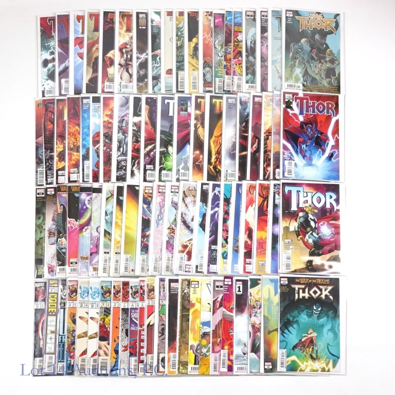 Thor Comic Books, Full Runs, Key MARVEL (+70): Thor Comic Books, Full Runs, Key Issues, MARVEL (+70). Collection of Thor themed comic books including complete runs and key issues. Complete Runs: Thor 2007; Thor 2018; Thors 2015; King Thor 2019; St