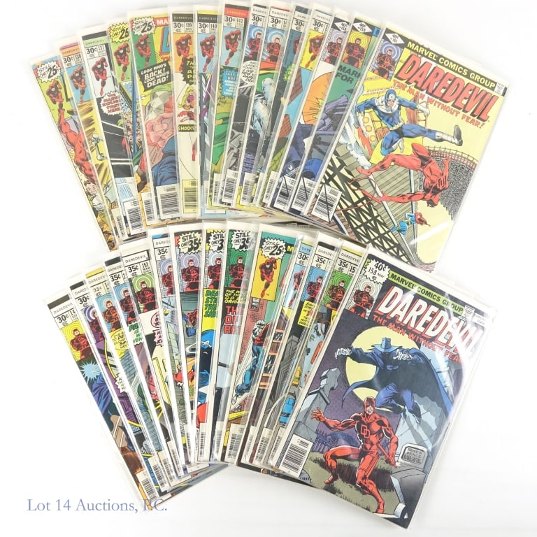 DareDevil Comics #133-161, MARVEL (29): DareDevil Comics #133-161, MARVEL (29). Run of DareDevil comic books from Marvel publishing from #133 - 161. Key Issues: #133 - First appearance of Mind-Wave and Think Tank; #138 - First appearance of