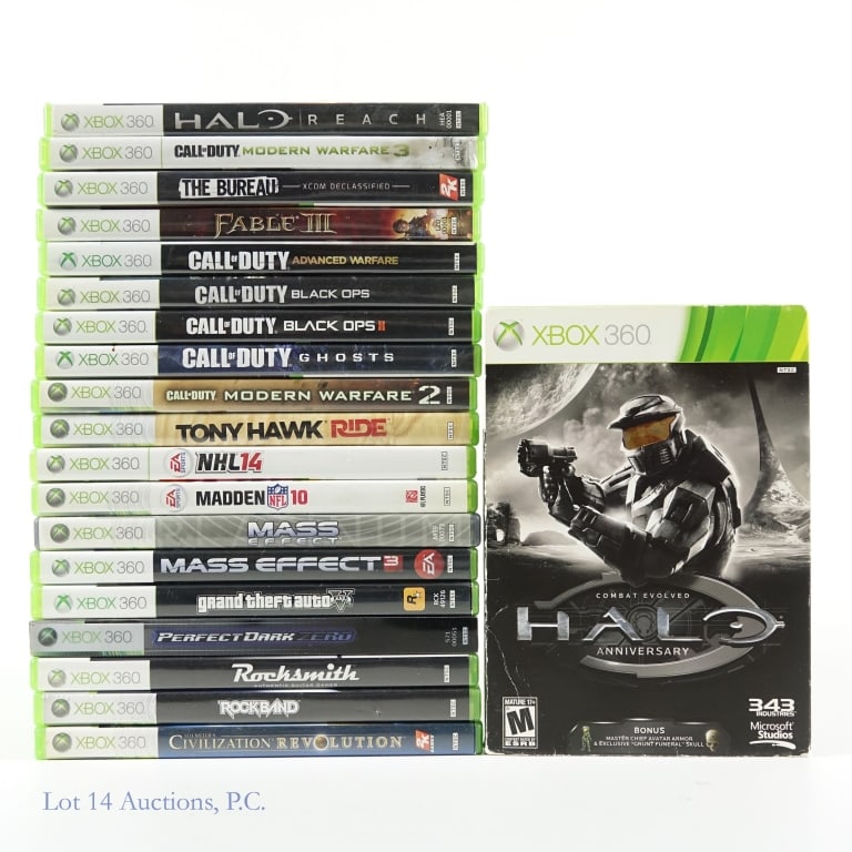 XBox 360 Games (20): 20 XBox 360 games: Fable III; Call Of Duty Advanced Warfare; Call Of Duty Black Ops; Call Of Duty Black Ops II; Call Of Duty Ghosts; Call Of Duty Modern Warfare 2; Call Of Duty Modern Warfare 3; The B