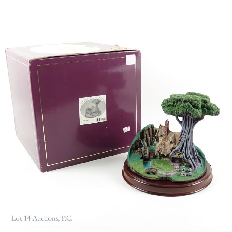Walt Disney Classics Woodcutter's Cottage Figurine: Walt Disney Classics Woodcutter's Cottage Figurine. This piece was released as part of the Disney Villains series. Includes original box and Certificate of Authentication.