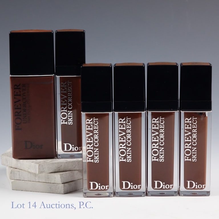 Dior Forever Skin Correct Concealer Shade 9N (5+1): Five 11ml tubes of Dior Forever Skin Correct Concealer in the shade 8N. Also included in the lot is a 40ml container of Dior Forever Undercover foundation in the shade 080. These are brand new and uno