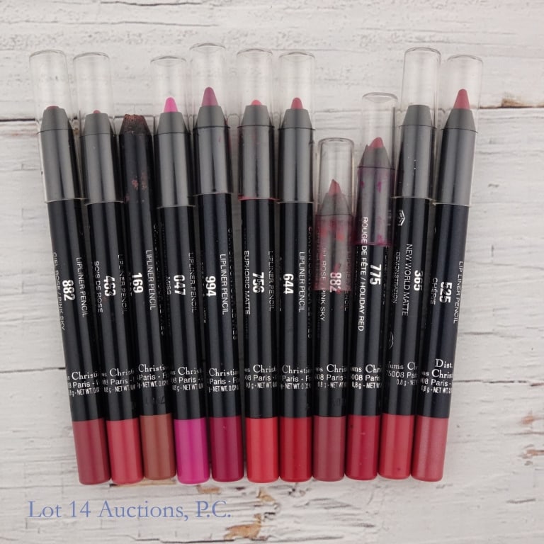 Dior Lipliner Crayon Pencil Various Shades (11): Eleven 0.8g Dior Crayon Contour Levres Lipliner Pencils. The shades are as follows: 882, 882, 047, 169, 644, 463, 365, 775, 756, 525, 994. These are brand new and unopened tester containers. Some appe