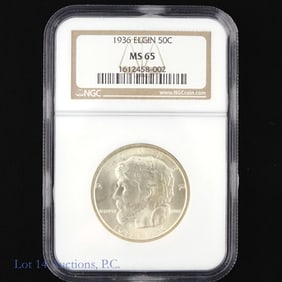 1936 USA Silver Elgin IL 100th Ann 50c (NGC MS 65)