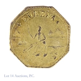 1875 USA California Octagon Eureka Gold Token