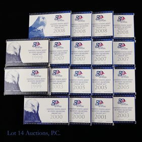 1999s - 2008s USA Proof 50 States 25c Sets (18)