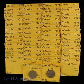 1922 - 1969 Czech Various Copper Coins (59)