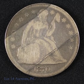 1870 USA Silver Liberty Seated Dollar (SE 4.5)