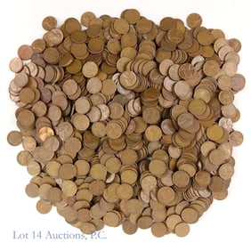 Assorted USA Lincoln Wheat Cents (Approx. 1,020)