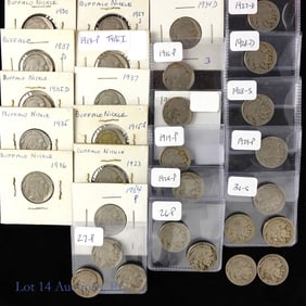 1913 - 1938 USA Buffalo Nickels with Dates (30)