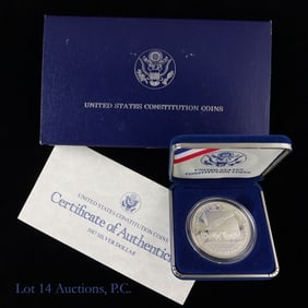 1987-S USA Silver Proof Constitution Com. $1 (OGP)
