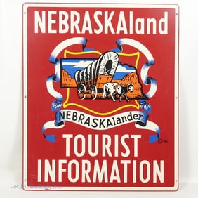 1965 Nebraskaland Tourism Information 2-Side Sign