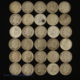 USA 90%-Silver Roosevelt Dimes (30)