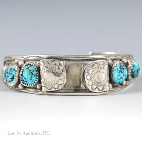 Harry B Yazzie Sterling Silver Cuff Bracelet