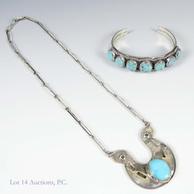 Cuff Bracelet & Necklace - .900 Silver