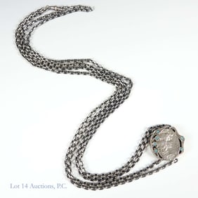 Sterling Silver Double Stranded Necklace - Vintage