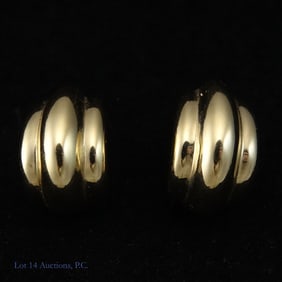 14k Yellow Gold Earrings Signed JTL
