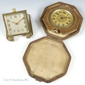 1920s A. LeCoultre & Spaulding 8 Day Travel Clocks