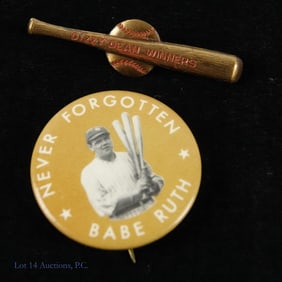 Dizzy Dean Bat Pin & Babe Ruth Pinback