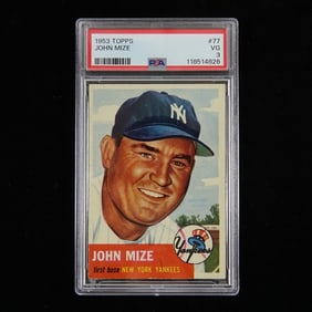 1953 Topps John Mize Baseball Card (PSA VG 3)