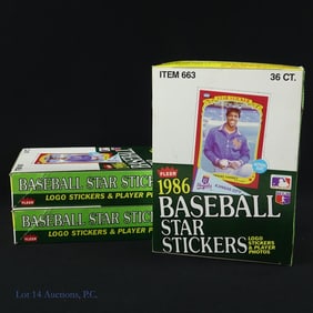 3 Wax Boxes 1986 Fleer Baseball Star Stickers
