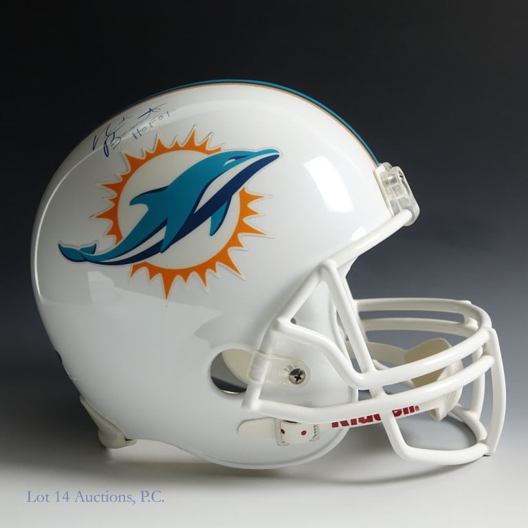 Miami Dolphins Nick Buoniconti Sgd FS Helmet LEAF: Miami Dolphins Nick Buoniconti signed full size replica helmet. LEAF Authentics COA 38727.