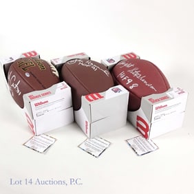 Signed NFL HOF Footballs (3), Schwartz COA